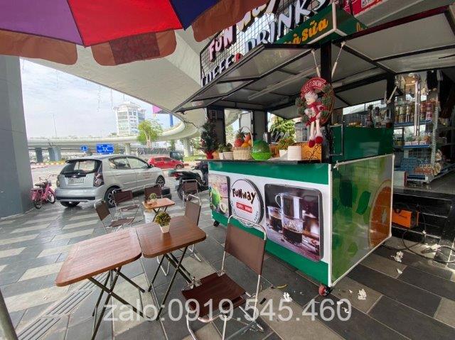 bán cafe mang đi, xe đẩy bán hàng