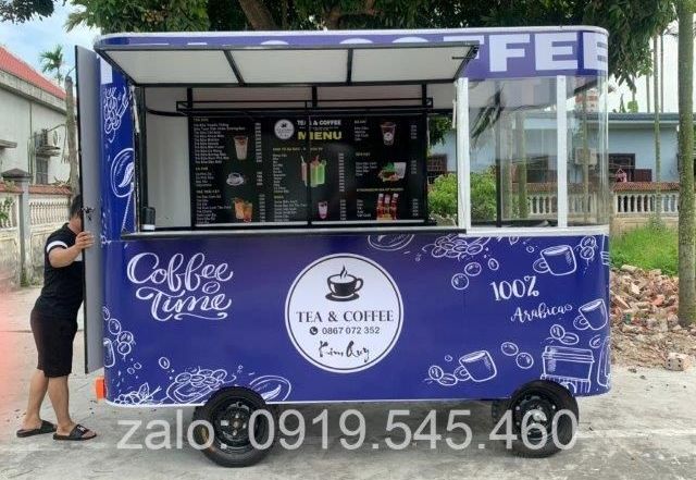 xe bán cafe, xe điện bán trà sữa tiền giang