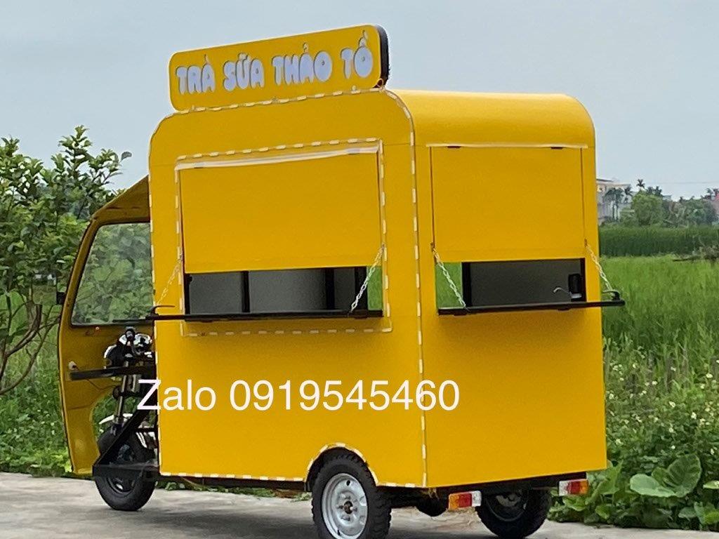 xe bán cafe mang đi, xe trà sữa chạy điện ba bánh