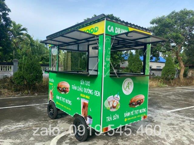 xe điện bán bánh mì cafe sáng