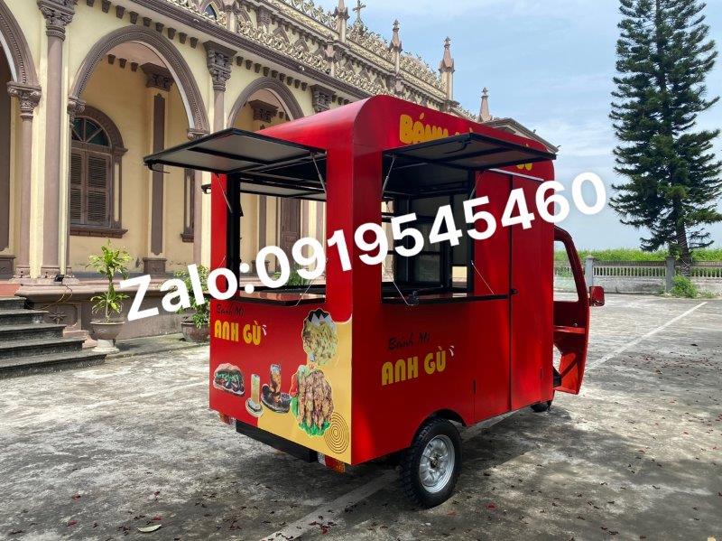 xe bánh mì thịt nướng, thiết kế xe bán bánh mì,